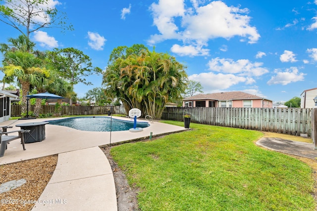 416 Catalina Ave NW, Palm Bay, FL 32907 - view of pool with a patio area and a fenced backyard