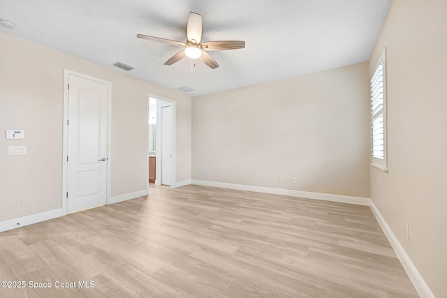 5727 Tamarac Dr, Melbourne, FL 32940 - spare room with ceiling fan and light wood-style flooring