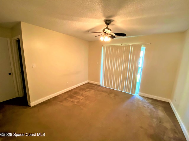 261 Cape Shores Cir Unit 18I, Cape Canaveral, FL 32920 - carpeted spare room with ceiling fan and a textured ceiling