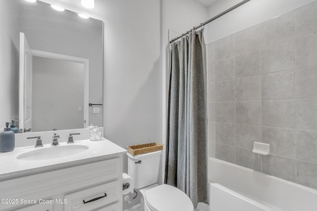 10035 SW Captiva Dr, Port St Lucie, FL 34987 - bathroom with vanity and shower / tub combo with curtain
