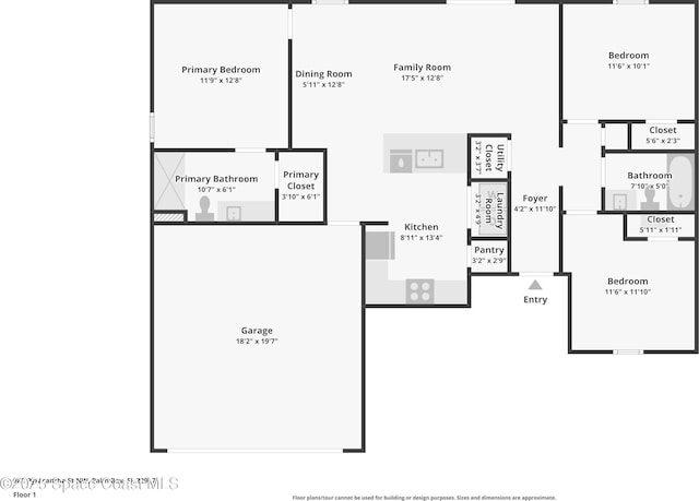 982 Pyracantha St NW, Palm Bay, FL 32907 - view of property floor plan