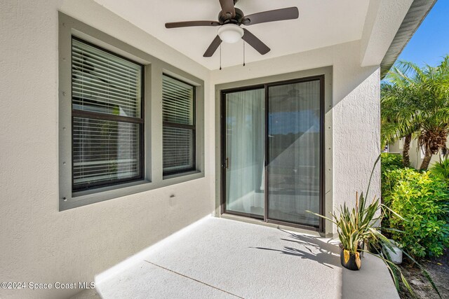 8522 Strom Park Dr, Melbourne, FL 32940 - view of patio featuring a ceiling fan
