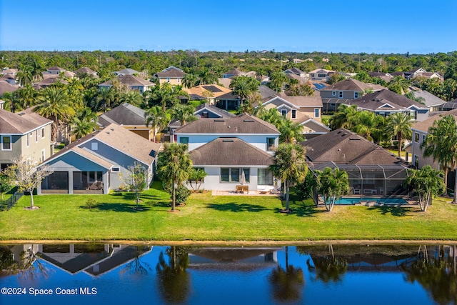 8522 Strom Park Dr, Melbourne, FL 32940 - aerial view of residential area with a large body of water