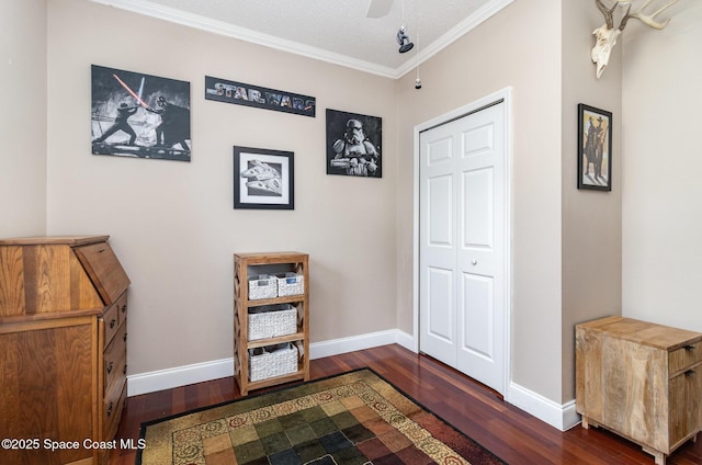 1510 Gardenton St NW, Palm Bay, FL 32907 - foyer featuring wood finished floors, crown molding, and ceiling fan