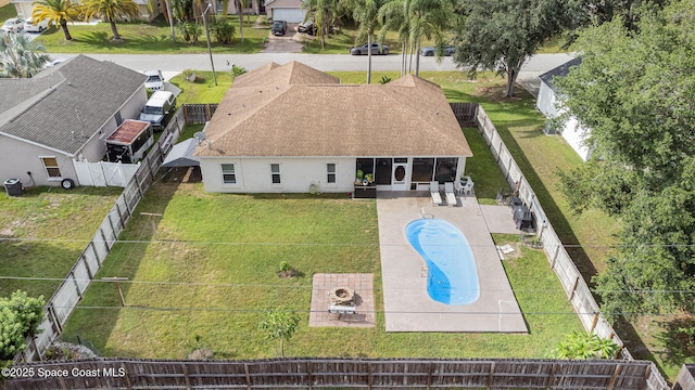 1510 Gardenton St NW, Palm Bay, FL 32907 - view from above of property featuring a pool area