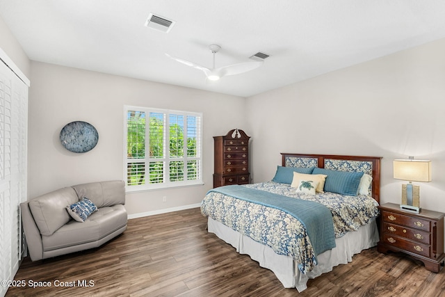 172 Whaler Dr, Melbourne Beach, FL 32951 - bedroom with wood finished floors and ceiling fan