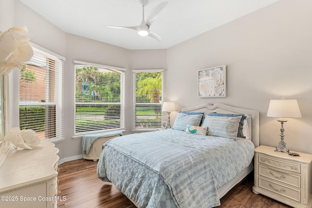 172 Whaler Dr, Melbourne Beach, FL 32951 - bedroom with wood finished floors and a ceiling fan