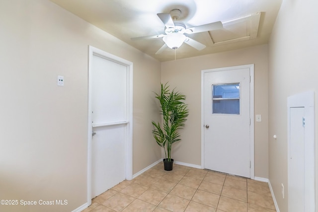 1768 Hudson Cir S, Melbourne, FL 32935 - entrance foyer featuring a ceiling fan and light tile patterned flooring