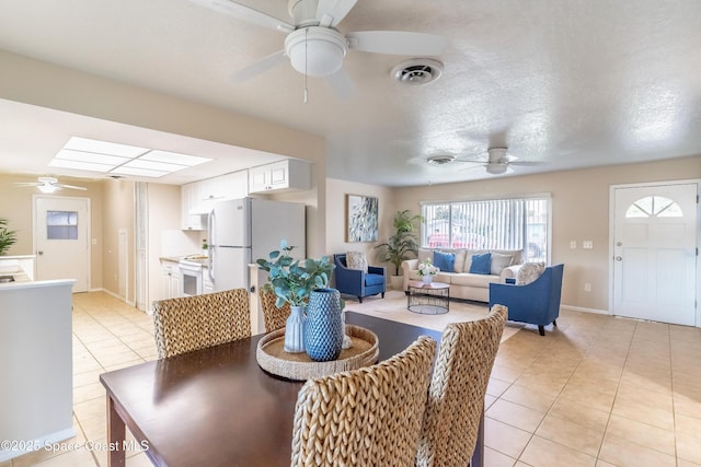 1768 Hudson Cir S, Melbourne, FL 32935 - dining area featuring a ceiling fan and light tile patterned flooring