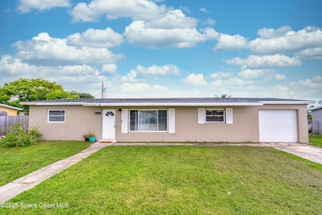 1768 Hudson Cir S, Melbourne, FL 32935 - single story home with stucco siding, an attached garage, and concrete driveway