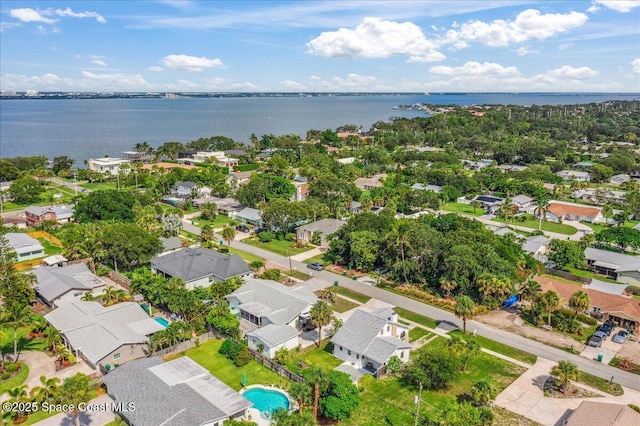 415 2nd Ave, Indialantic, FL 32903 - aerial perspective of suburban area with a nearby body of water and a pool