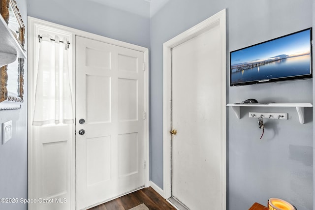 1298 Corning Ave NW, Palm Bay, FL 32907 - entrance foyer with dark wood-type flooring