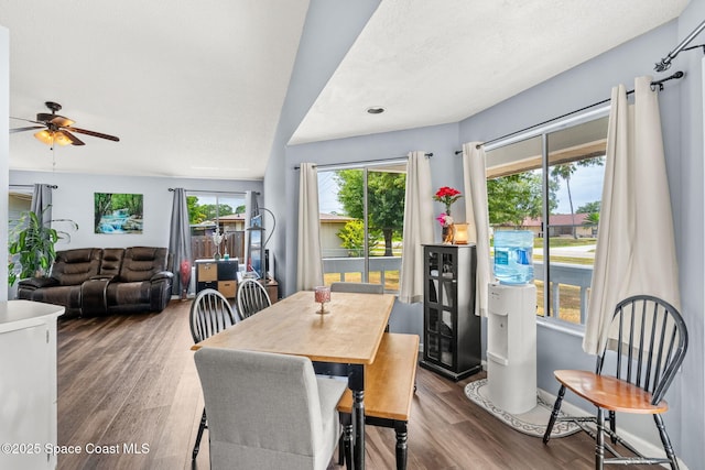 1298 Corning Ave NW, Palm Bay, FL 32907 - dining space featuring wood finished floors and ceiling fan