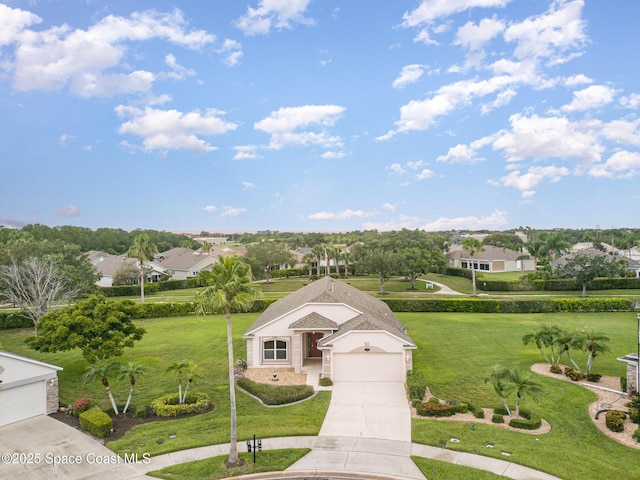 1713 Keys Gate Dr, Melbourne, FL 32940 - view of front of home featuring a garage, a front lawn, and a residential view