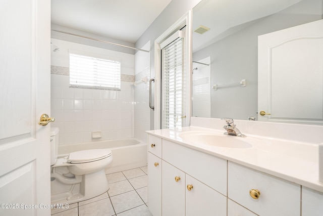 1713 Keys Gate Dr, Melbourne, FL 32940 - full bathroom featuring vanity, washtub / shower combination, and tile patterned flooring