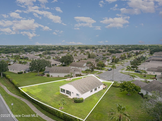 1713 Keys Gate Dr, Melbourne, FL 32940 - aerial perspective of suburban area featuring property parcel outlined