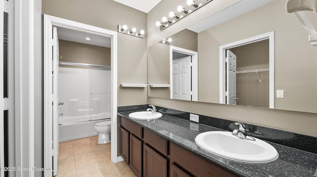 1448 Attilburgh Blvd, West Melbourne, FL 32904 - bathroom with double vanity, tile patterned flooring, shower / washtub combination, and a closet