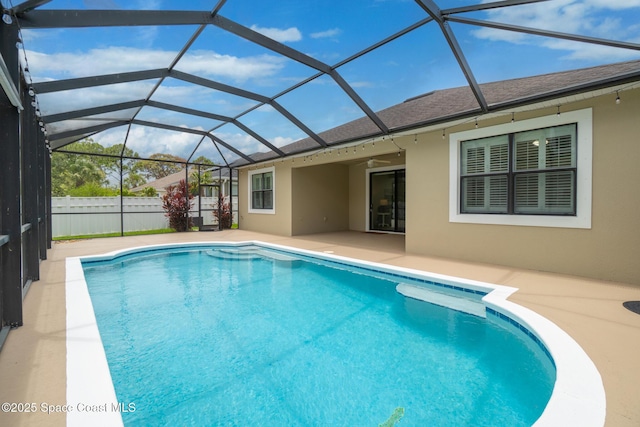 1026 Shiloh Dr, Melbourne, FL 32940 - view of swimming pool with a patio area and glass enclosure