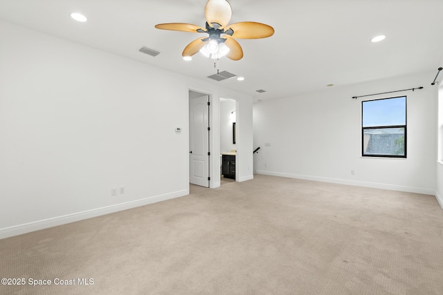 1026 Shiloh Dr, Melbourne, FL 32940 - unfurnished room featuring recessed lighting, light carpet, and a ceiling fan