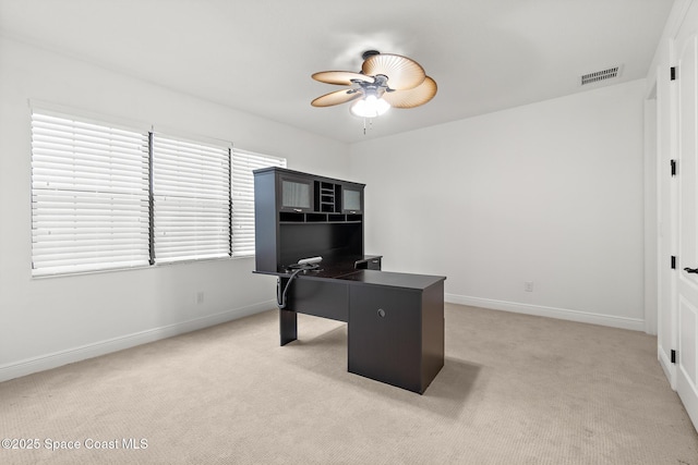 1026 Shiloh Dr, Melbourne, FL 32940 - unfurnished office with light colored carpet and a ceiling fan