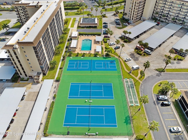 520 Palm Springs Blvd Unit 405, Indian Harbour Beach, FL 32937 - drone / aerial view of a pool area