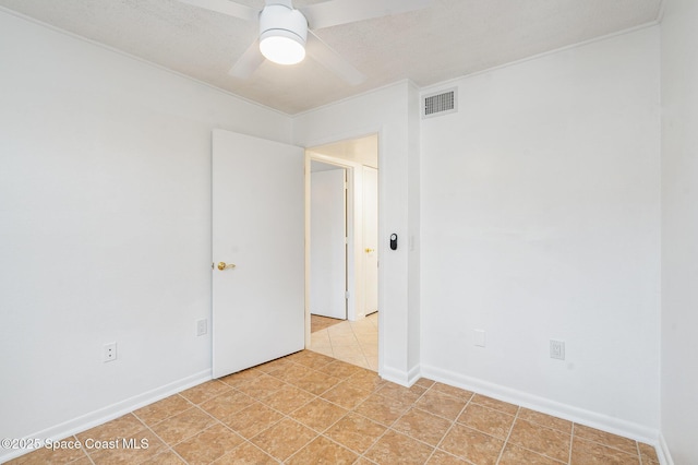 128 San Paulo Cir Unit 128, West Melbourne, FL 32904 - unfurnished room with ceiling fan, light tile patterned floors, and ornamental molding