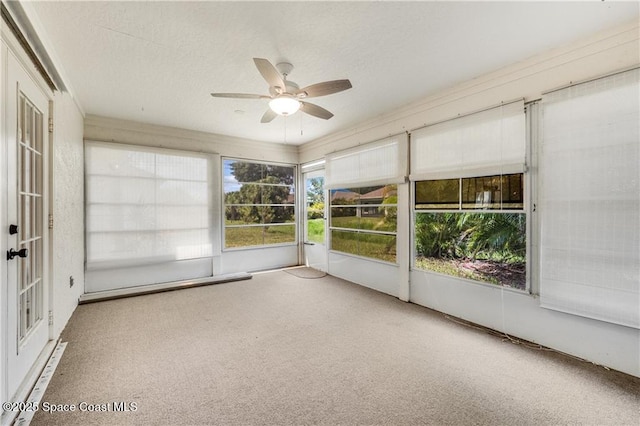 1020 Seamist Ln, Sebastian, FL 32958 - unfurnished sunroom with a ceiling fan