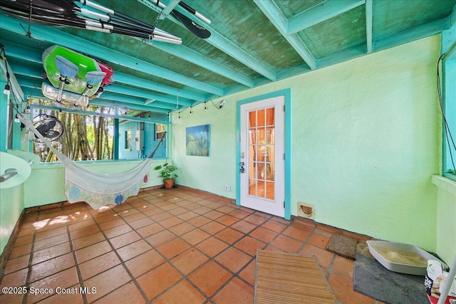 2314 Post Rd, Melbourne, FL 32935 - sunroom with beamed ceiling