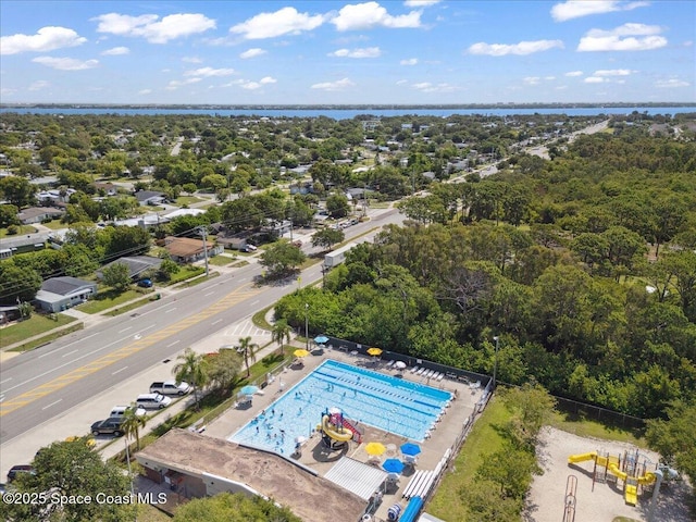 2314 Post Rd, Melbourne, FL 32935 - bird's eye view of a pool and a large body of water