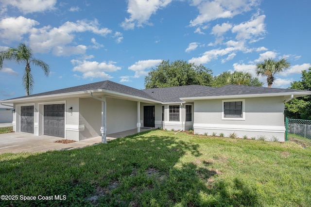 127 Friar Ct, Sebastian, FL 32958 - ranch-style house with stucco siding, a garage, and driveway