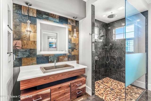 3778 Lake Adelaide Pl, Rockledge, FL 32955 - bathroom featuring walk in shower and vanity