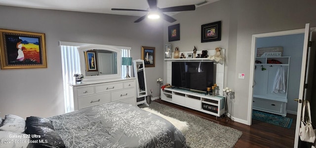 688 Naples Ct, West Melbourne, FL 32904 - bedroom featuring dark wood-type flooring and a ceiling fan