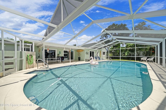 1732 Bay Shore Dr, Cocoa Beach, FL 32931 - outdoor pool with a patio area and a lanai