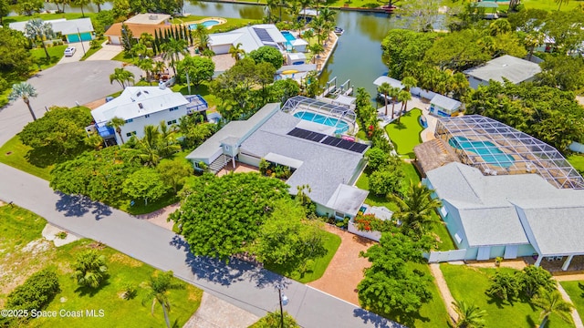 1732 Bay Shore Dr, Cocoa Beach, FL 32931 - aerial view of residential area featuring a nearby body of water