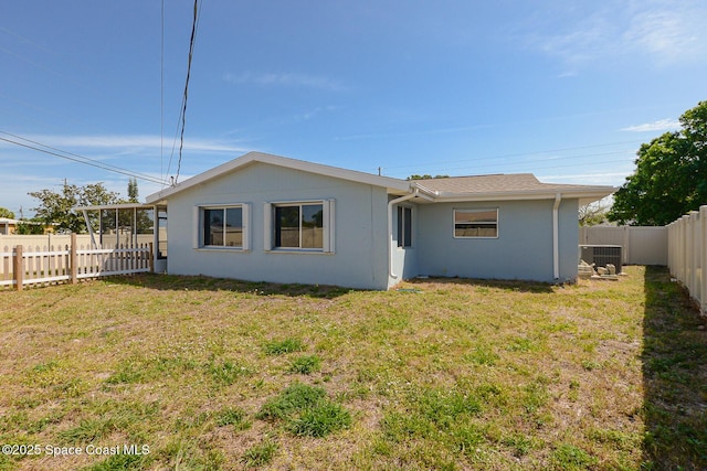 858 Bianca Dr NE, Palm Bay, FL 32905 - back of house featuring a fenced backyard and stucco siding