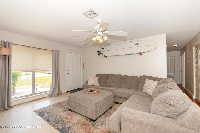 858 Bianca Dr NE, Palm Bay, FL 32905 - living area featuring ceiling fan