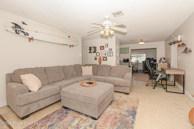 858 Bianca Dr NE, Palm Bay, FL 32905 - living area featuring a desk and ceiling fan