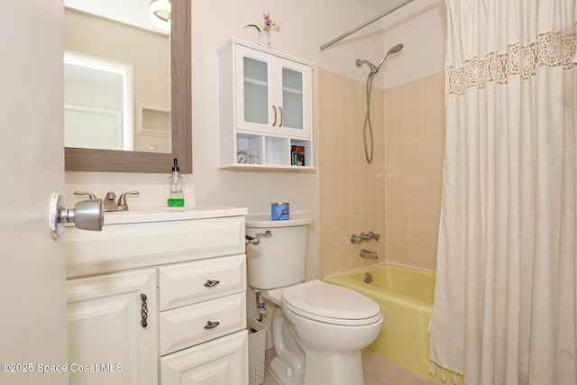 858 Bianca Dr NE, Palm Bay, FL 32905 - bathroom featuring vanity and shower / bathtub combination with curtain