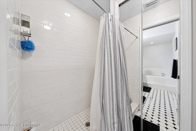 3635 Manassas Ave, Melbourne, FL 32934 - bathroom featuring a shower stall and tile patterned floors