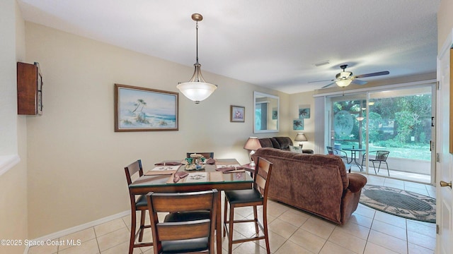 1347 Hampton Park Ln, Melbourne, FL 32940 - dining area with ceiling fan and light tile patterned floors
