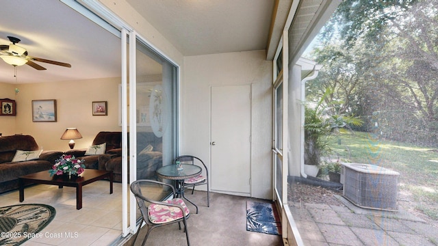 1347 Hampton Park Ln, Melbourne, FL 32940 - sunroom / solarium featuring ceiling fan