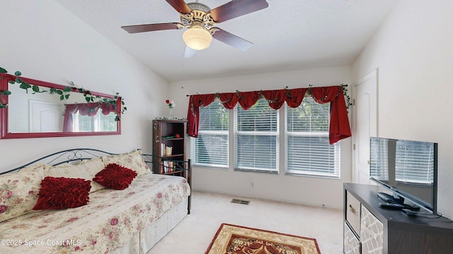 1347 Hampton Park Ln, Melbourne, FL 32940 - carpeted bedroom featuring ceiling fan and lofted ceiling