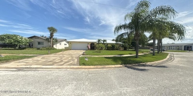 699 Bimini Rd, Satellite Beach, FL 32937 - ranch-style home featuring concrete driveway, a garage, and a front lawn