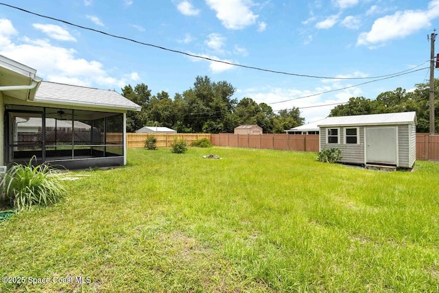 1572 Talavera St SE, Palm Bay, FL 32909 - fenced backyard with a sunroom and a shed