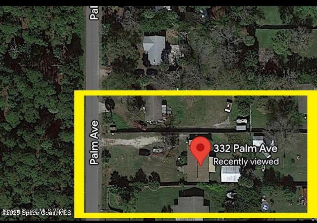 332 Palm Ave, Cocoa, FL 32922 - map of property location featuring property boundaries highlighted