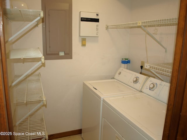 9020 York Ln Unit C, West Melbourne, FL 32904 - laundry room featuring electric panel and washer and clothes dryer