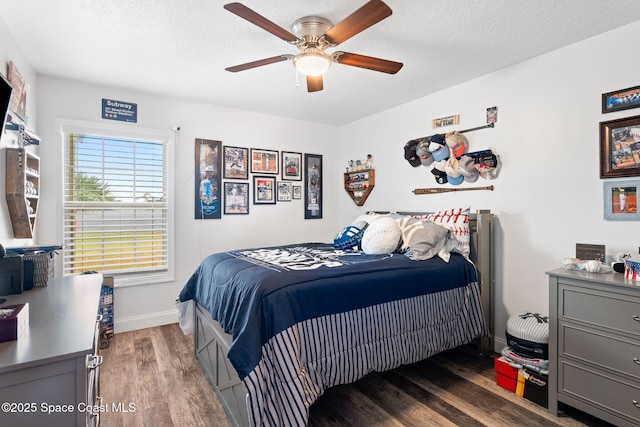 405 Lake View Ln, Grant-Valkaria, FL 32909 - bedroom with wood finished floors and a ceiling fan