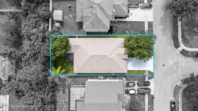 500 Loxley Ct, Titusville, FL 32780 - aerial view of property and surrounding area featuring property boundaries highlighted