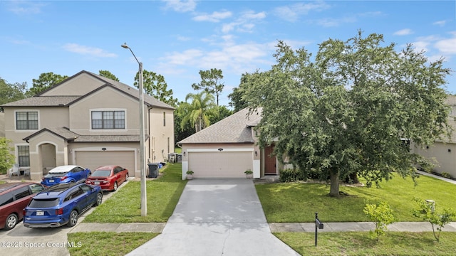 500 Loxley Ct, Titusville, FL 32780 - view of front of house featuring a garage, stucco siding, concrete driveway, and a front yard