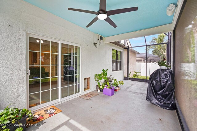 500 Loxley Ct, Titusville, FL 32780 - unfurnished sunroom with a ceiling fan